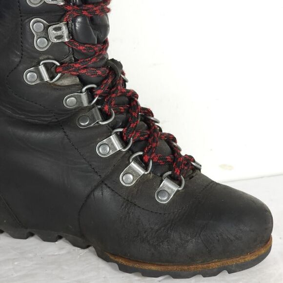 Sorel Women’s Conquest US 6 Black Leather Waterproof Wedge Ankle Winter Boots - Picture 13 of 16